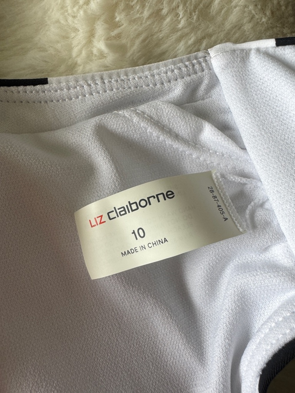 Liz Claiborne Black & White Zebra Print Swim Top with 2 mix and match bottoms - Picture 4 of 14
